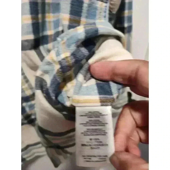 J. Crew Shirt Mens Casual Button Down in Ivory Plaid Size Large 100% Cotton Soft - Picture 6 of 9